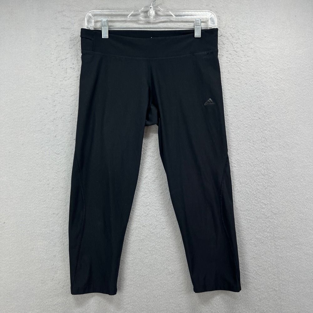 adidas Leggings Womens M Black D89559 Climalite Capri Athletic Yoga‎ Gym Active